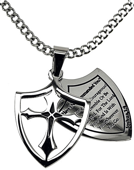 Two Piece Shield Cross Necklace KingdomWear