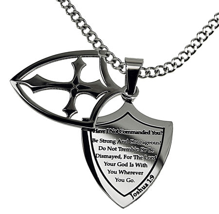 Two Piece Shield Cross Necklace KingdomWear