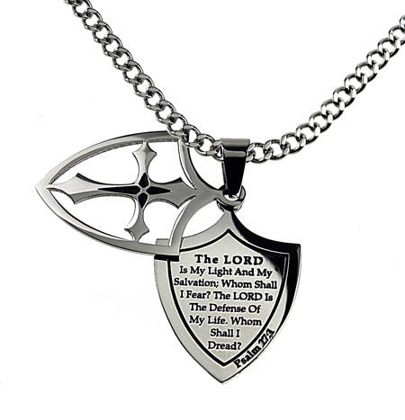 Two Piece Shield Cross Necklace KingdomWear
