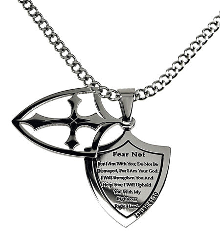 Two Piece Shield Cross Necklace KingdomWear