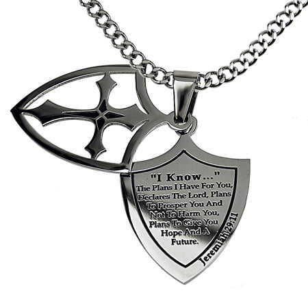 Two Piece Shield Cross Necklace KingdomWear