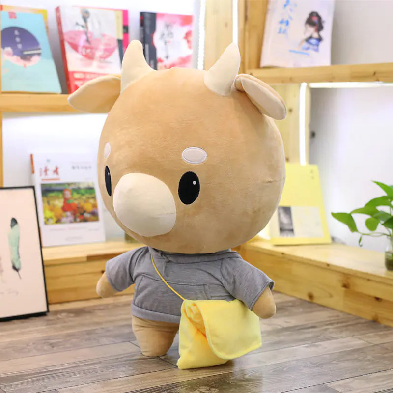 Jin Secretary Plush Cow Doll - Stuffed Toy Figure Pi-Mart