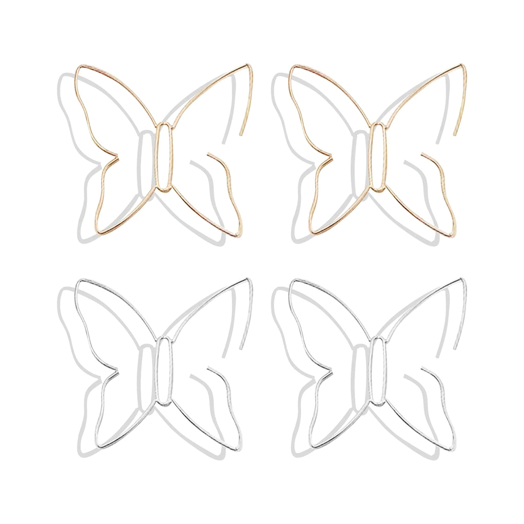 Gold Butterfly Hoop Earrings for Women Purple Butterfly Dangle Earrings Pink Crystal Butterfly Earrings Gold Butterfly Stud Earrings Jewelry for Women