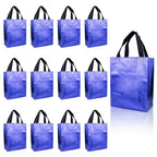 Abvsdu 12PCS Laser Blue Gift Bags 8x4x10 Inch Reusable Holographic Gift Bag with Handle - Perfect for Gift Bags Birthday Gift Bags Party Gift Bags