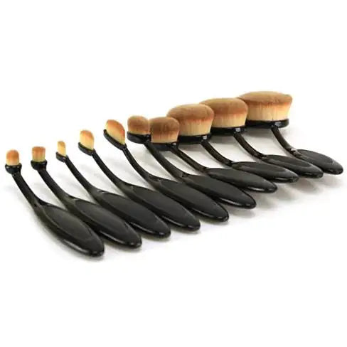 Beauty Experts Set of 10 Oval Beauty Brushes Lootquake LLC