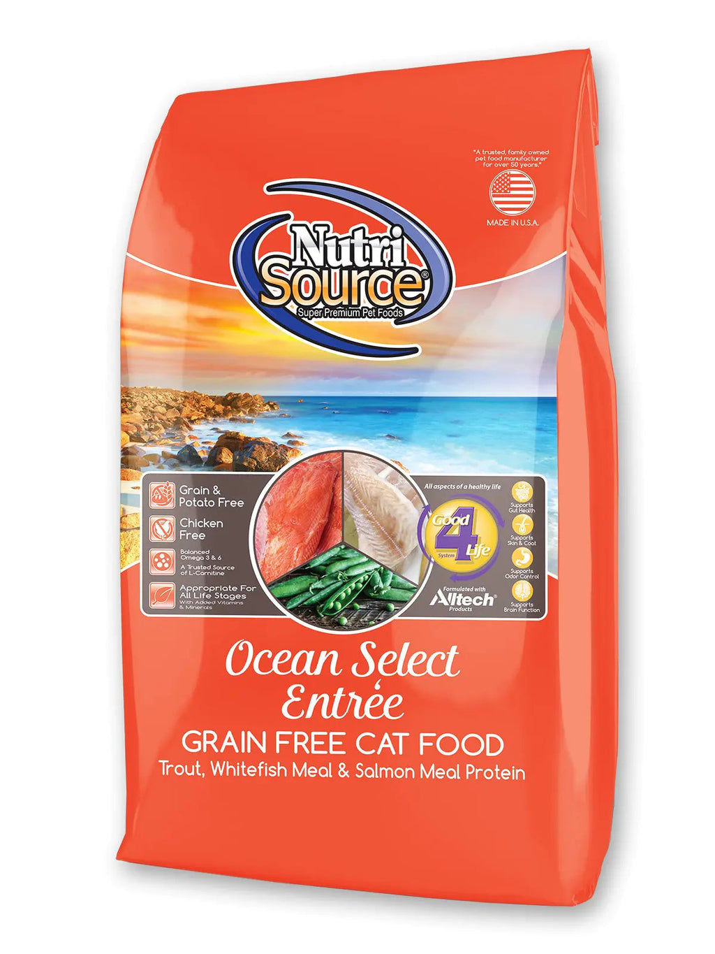 NutriSource Grain-Free Cat Food Made with Ocean Select Trout Whitefish and Salmon Meal 15LB Dry Cat Food Lootquake LLC