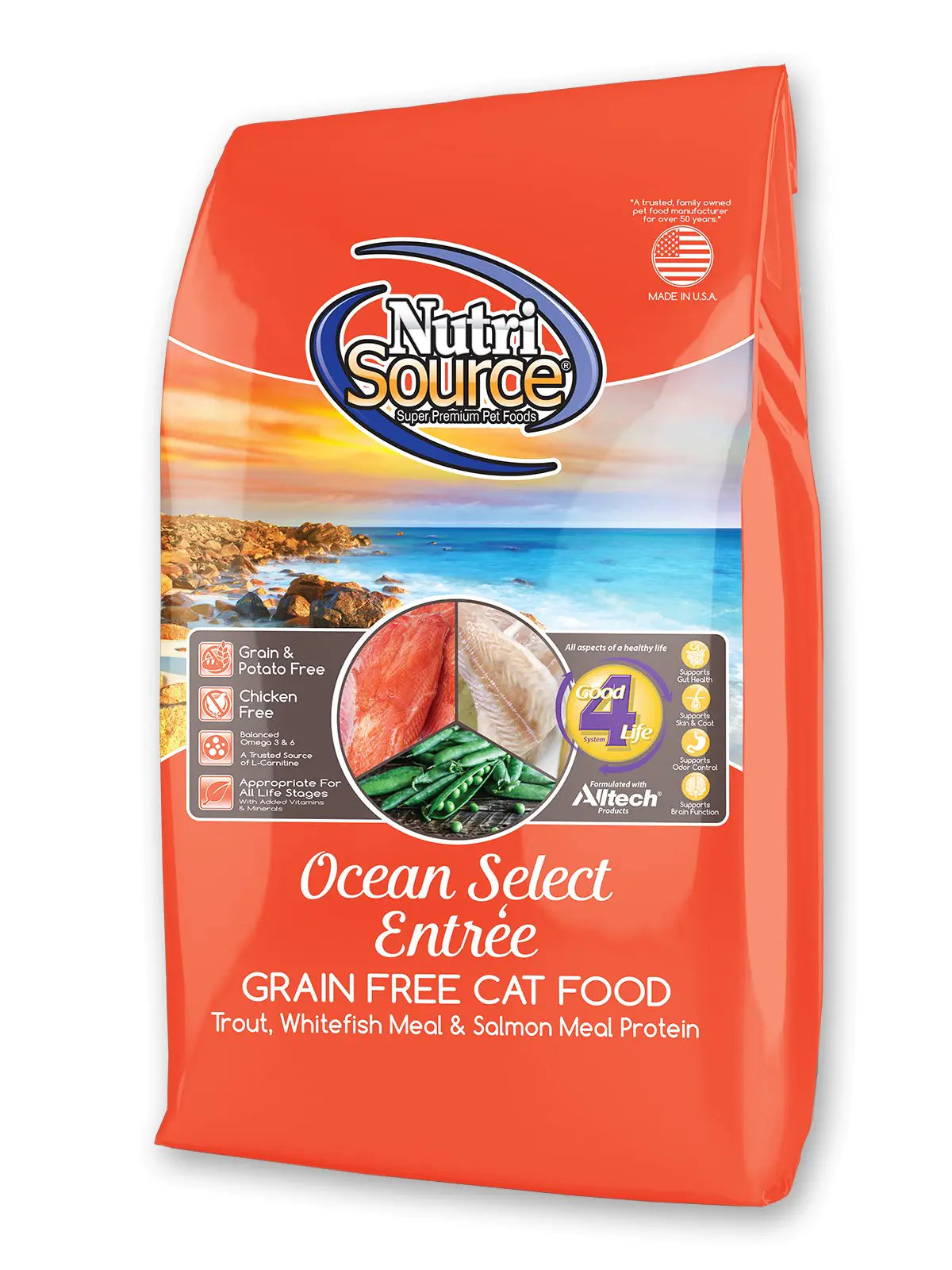 NutriSource Grain-Free Cat Food Made with Ocean Select Trout Whitefish and Salmon Meal 15LB Dry Cat Food Lootquake LLC