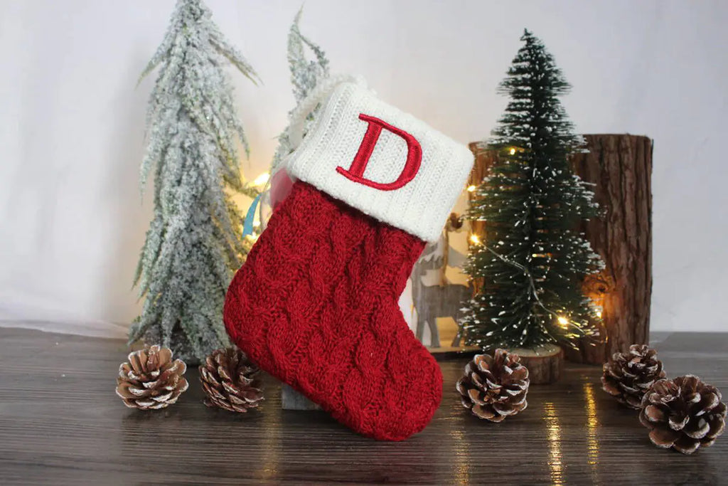Knitted Christmas Letter Socks Pi-Mart