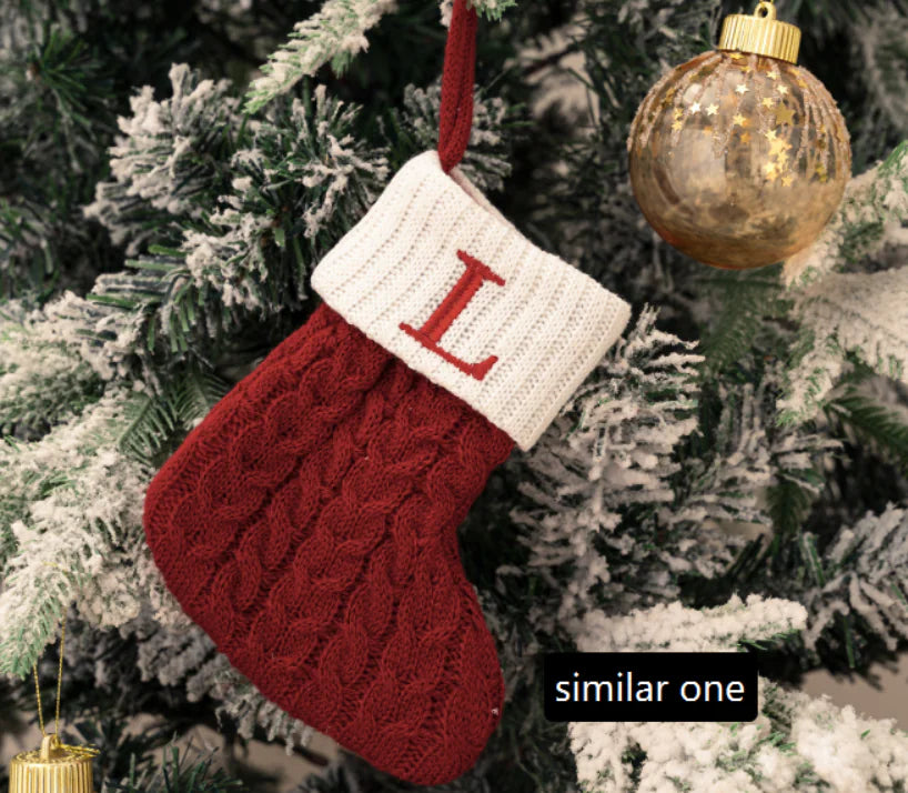 Knitted Christmas Letter Socks Pi-Mart