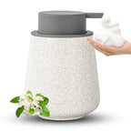 AZMOYAC Foaming Soap Dispenser - 12 Oz Ceramic Foam Soap Dispenser for Bathroom Hand Wash Dispenser Bottle with Golden Foaming Pump Refillable Dish Soap Dispenser Green Rubber Paint Pi-Mart