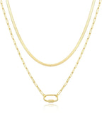 Jewlpire Dainty Gold Necklace for Women 14k Plated Gold Layered Necklaces for Women Trendy Herringbone Chain Paperclip Chain Necklaces for Women Stackable Necklaces for Women Lootquake LLC