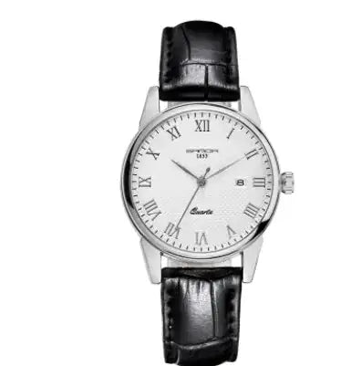 Fashionable Waterproof Couple Watches with Leather Strap