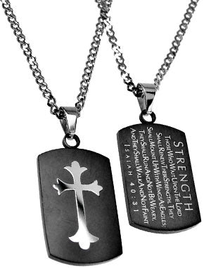Black Shield Cross Necklace KingdomWear