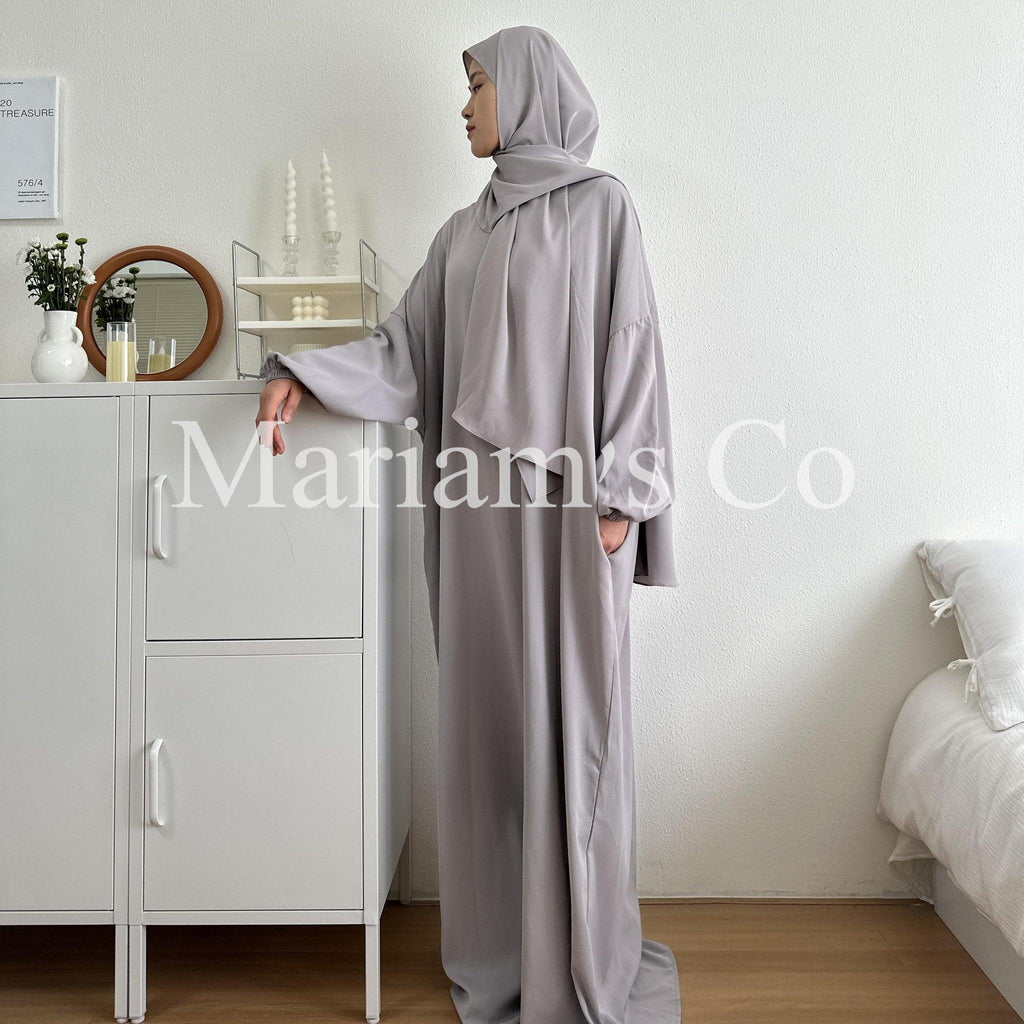 Hijab Attached Hooded Abaya With Pockets (MA0011) - SJB-DIAMOND ELITES