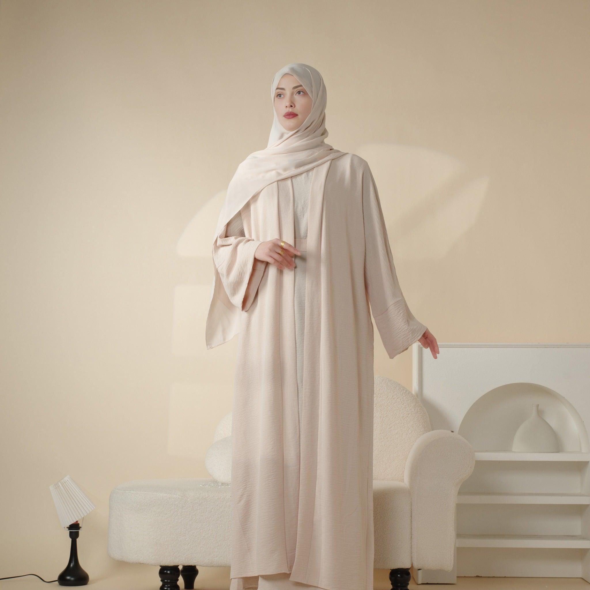 Crepe Pocket Open Abaya 3-Piece Set (MA002) - SJB-DIAMOND ELITES