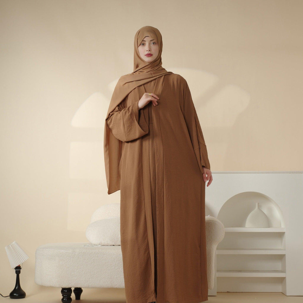 Crepe Pocket Open Abaya 3-Piece Set (MA002) - SJB-DIAMOND ELITES