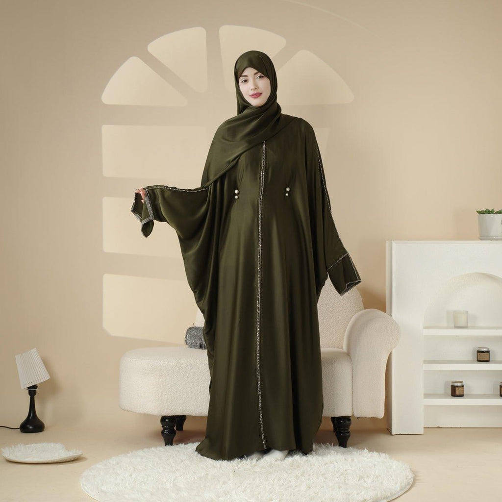 Batwing Abaya With Matching Hijab | Batwing Sleeve Abaya (MA041) Mariam's Collection