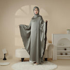 Luxury Satin Floaty Kaftan Abaya With Matching Hijab (MA054) - SJB-DIAMOND ELITES