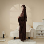 Luxury Satin Floaty Kaftan Abaya With Matching Hijab (MA054) - SJB-DIAMOND ELITES