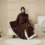 Luxury Satin Floaty Kaftan Abaya With Matching Hijab (MA054) - SJB-DIAMOND ELITES