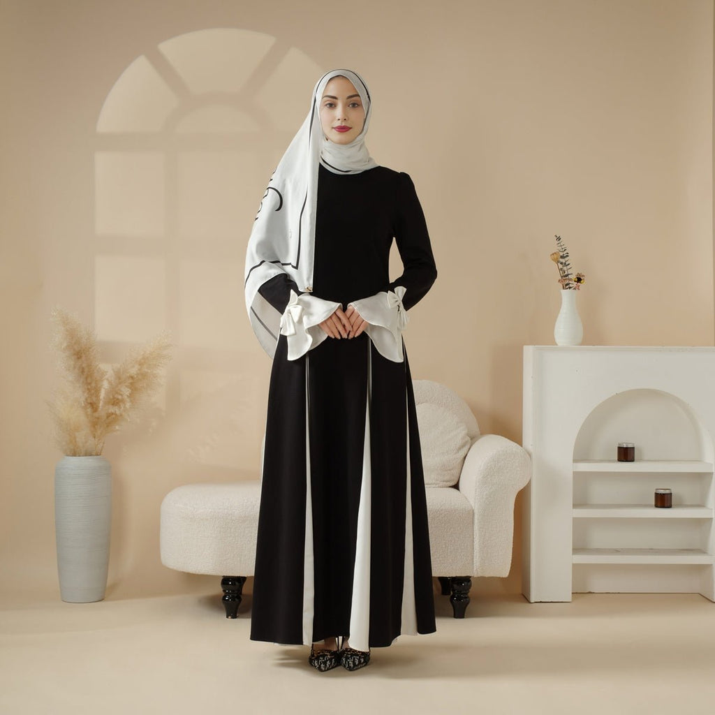 Slim Splicing Abaya With Clashing Colors (MA108)