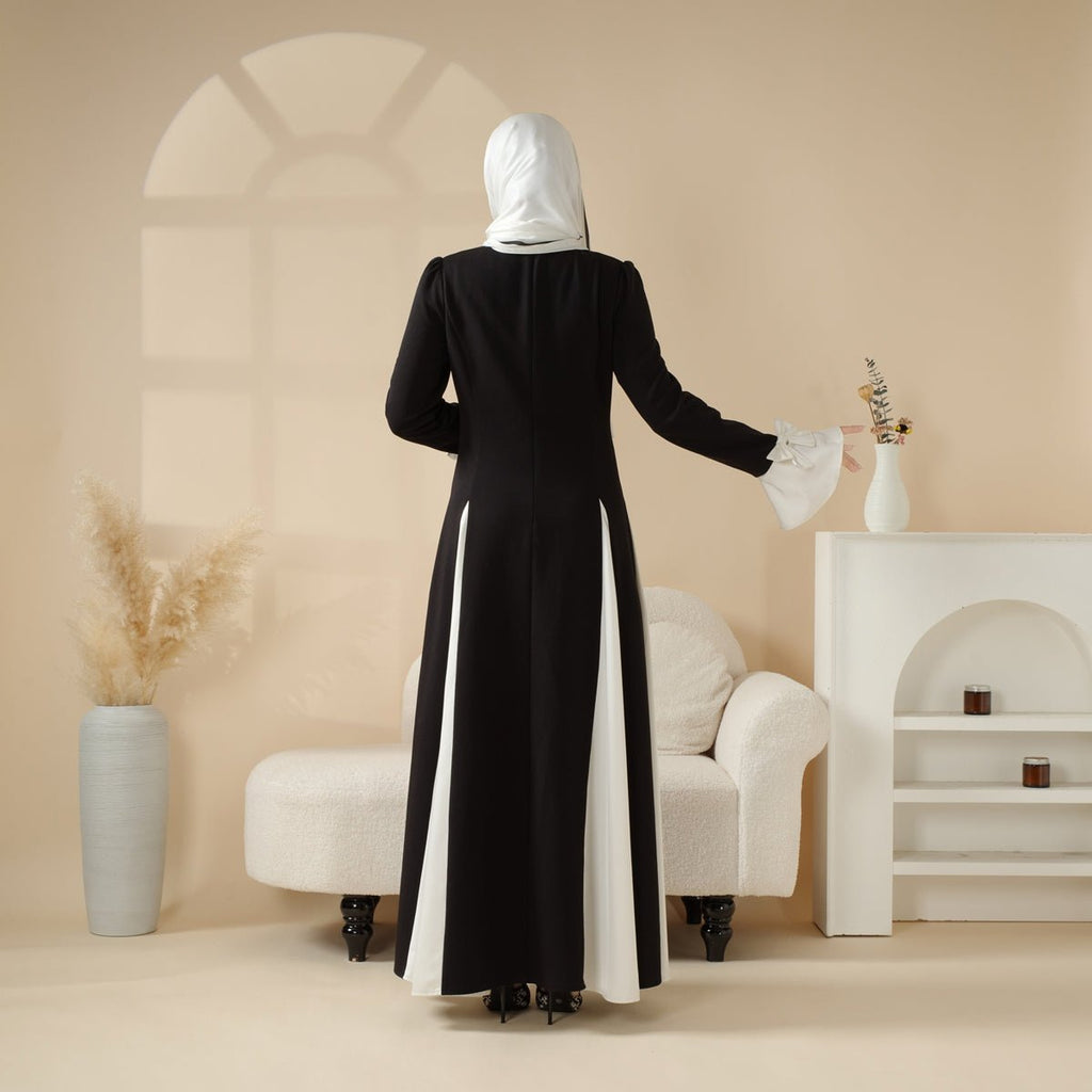 Slim Splicing Abaya With Clashing Colors (MA108)