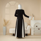 Slim Splicing Abaya With Clashing Colors (MA108)