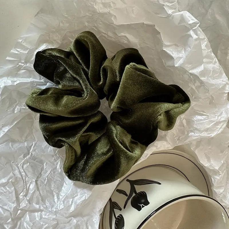 MAC009 hijab scrunchies, velvet flower hair accessories - SJB-DIAMOND ELITES