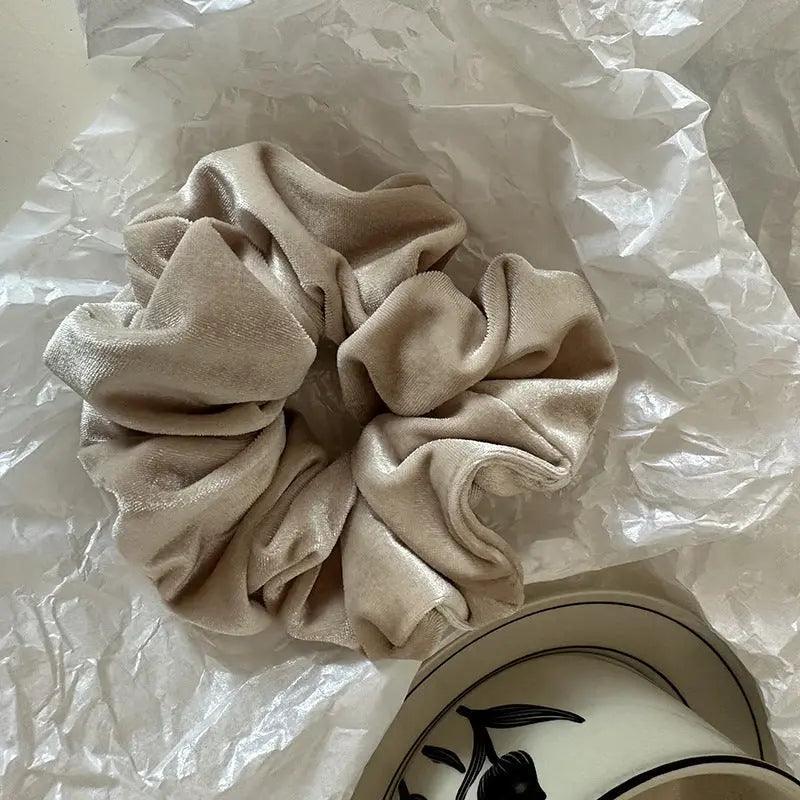 MAC009 hijab scrunchies, velvet flower hair accessories - SJB-DIAMOND ELITES