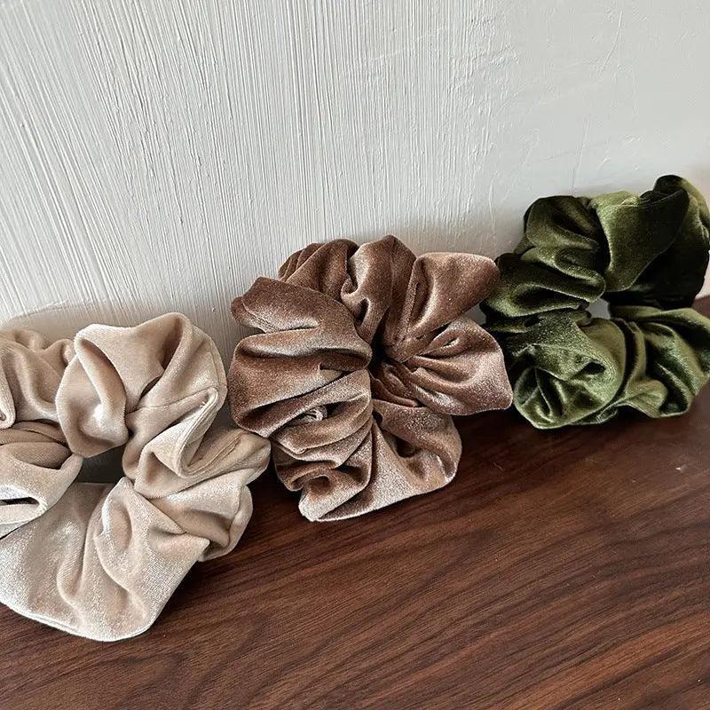 MAC009 hijab scrunchies, velvet flower hair accessories - SJB-DIAMOND ELITES