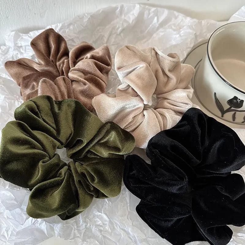 MAC009 hijab scrunchies, velvet flower hair accessories - SJB-DIAMOND ELITES