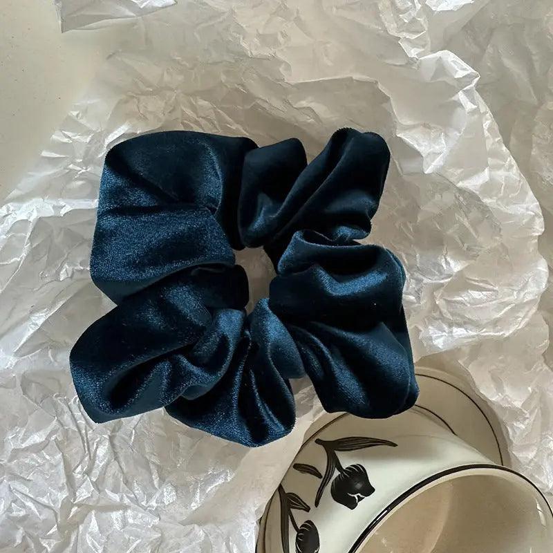 MAC009 hijab scrunchies, velvet flower hair accessories - SJB-DIAMOND ELITES