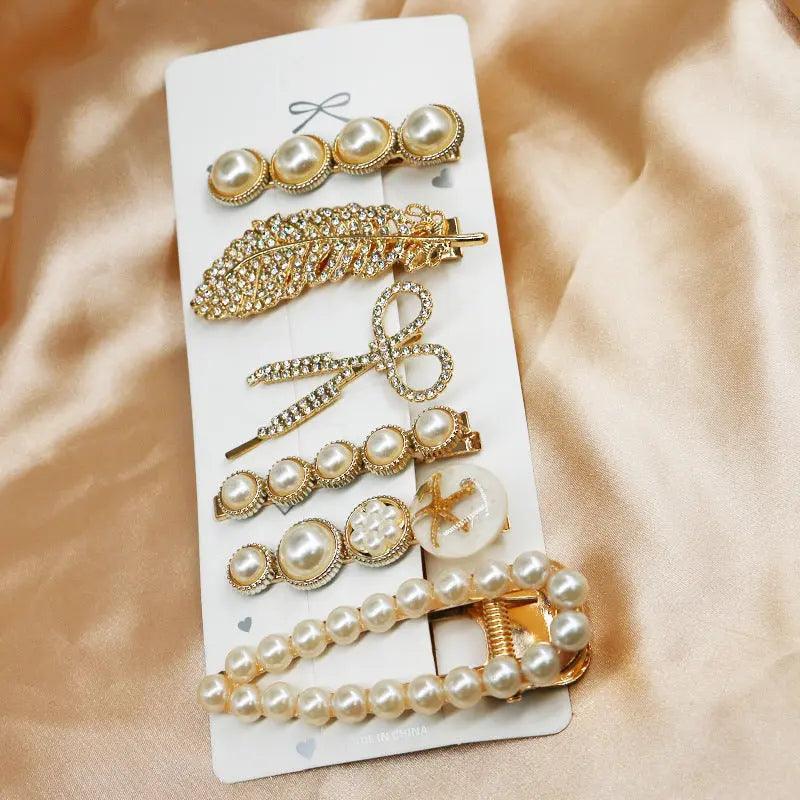 MAC015 Hijab Accessories, 6 Pcs Pearl Hairpin Set - SJB-DIAMOND ELITES