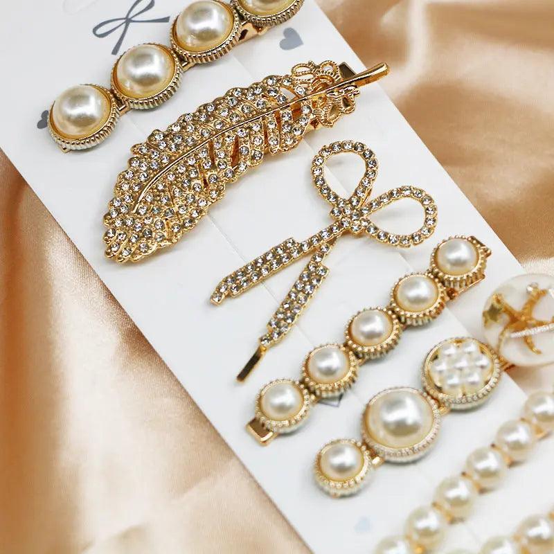 MAC015 Hijab Accessories, 6 Pcs Pearl Hairpin Set - SJB-DIAMOND ELITES