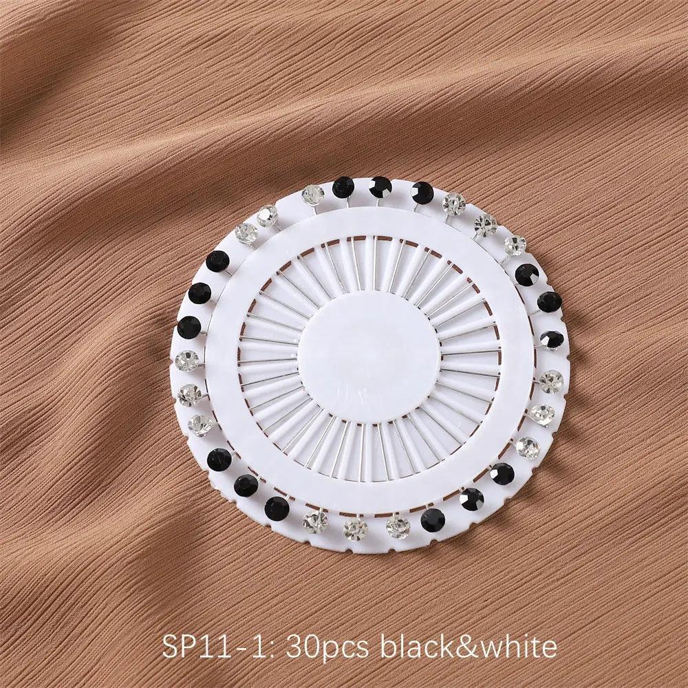 MAC020 Hijab Pin, 30pcs Colorful Crystal Hijab Pins - SJB-DIAMOND ELITES