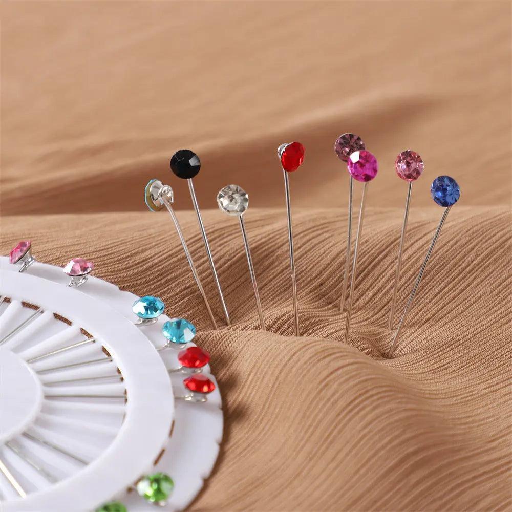 MAC020 Hijab Pin, 30pcs Colorful Crystal Hijab Pins - SJB-DIAMOND ELITES