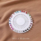 MAC020 Hijab Pin, 30pcs Colorful Crystal Hijab Pins - SJB-DIAMOND ELITES