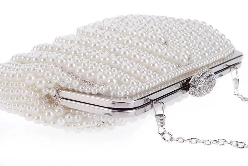 MAC023 Pearl beaded clutch bag Mariam's Collection