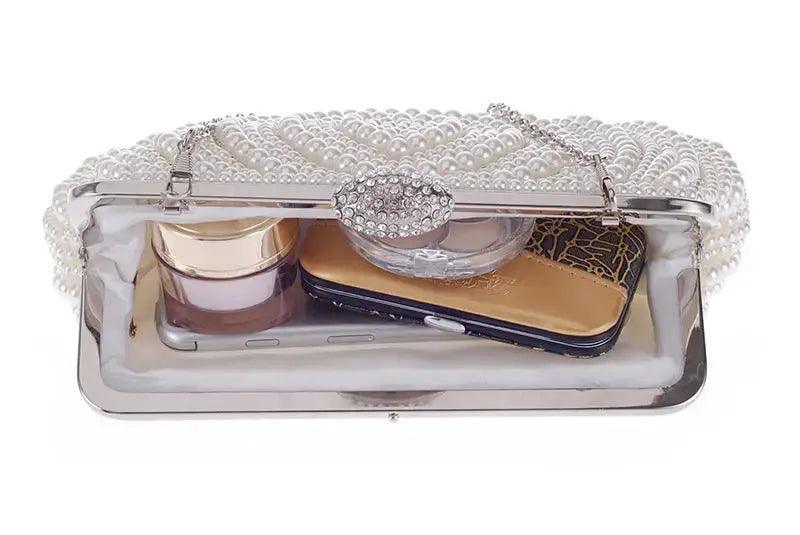 MAC023 Pearl beaded clutch bag Mariam's Collection