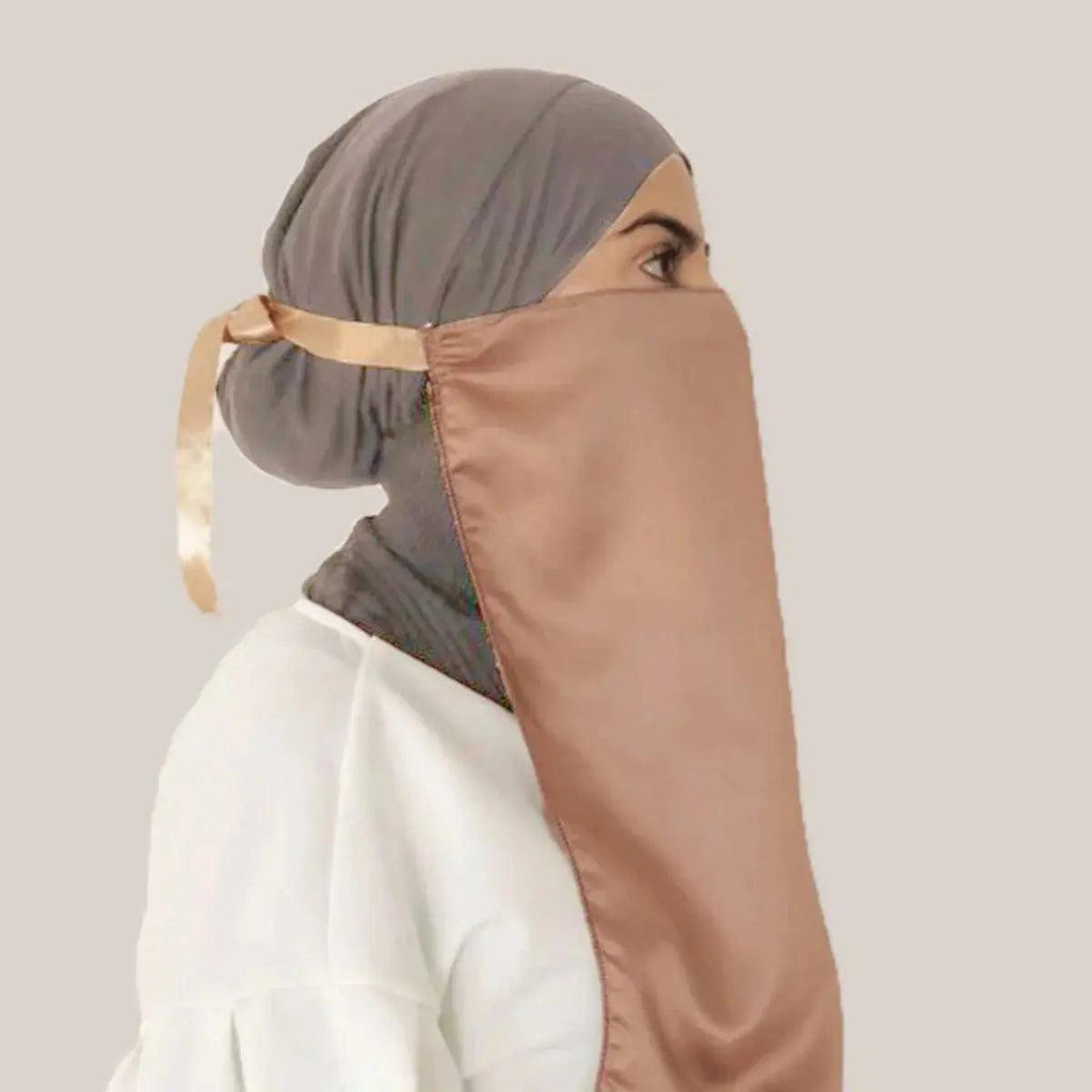 Satin Breathable Niqab for Women (MAC030) Mariam's Collection