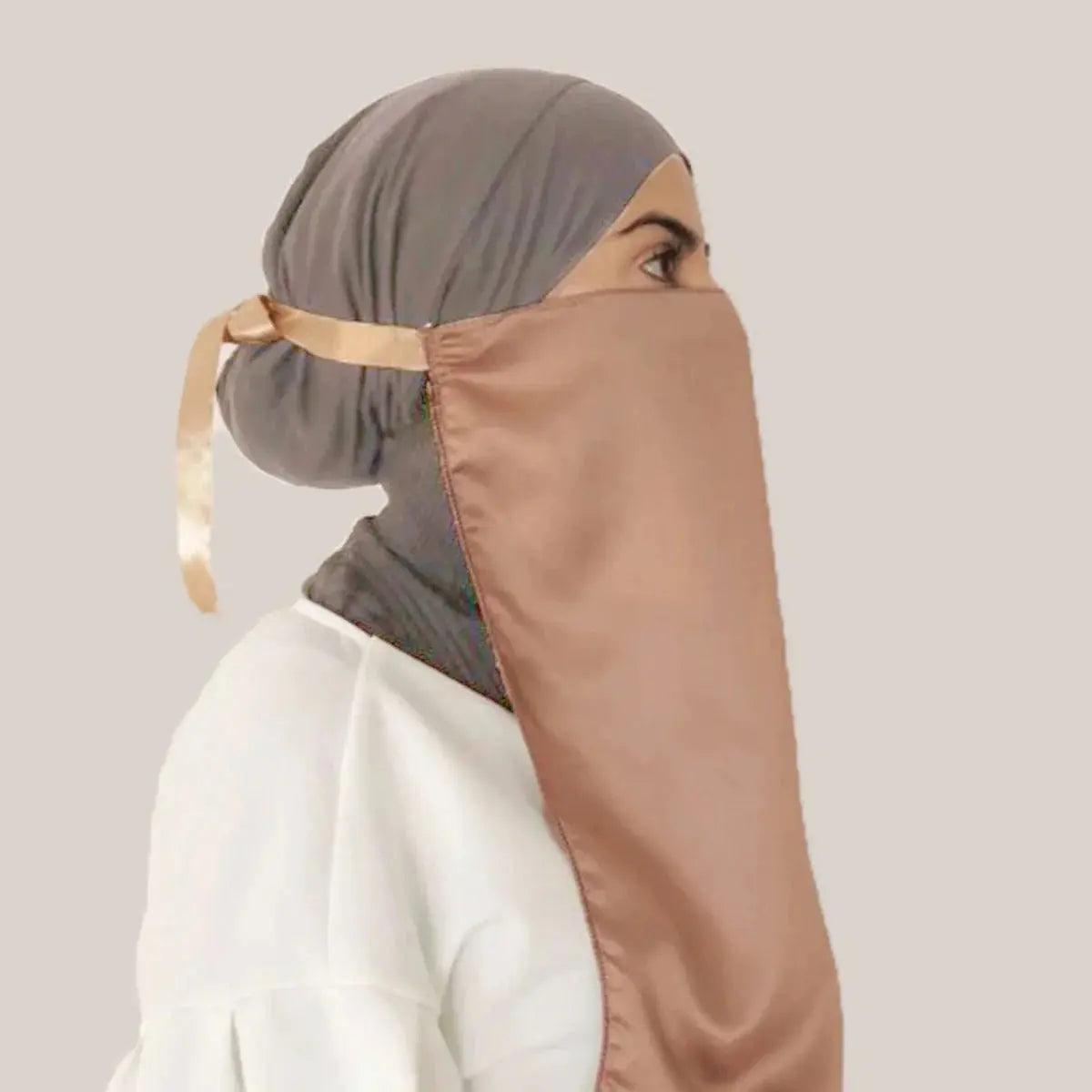 Satin Breathable Niqab for Women (MAC030) Mariam's Collection