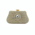 MAC033 Women's Pleated Craft Rhinestone Bag - SJB-DIAMOND ELITES