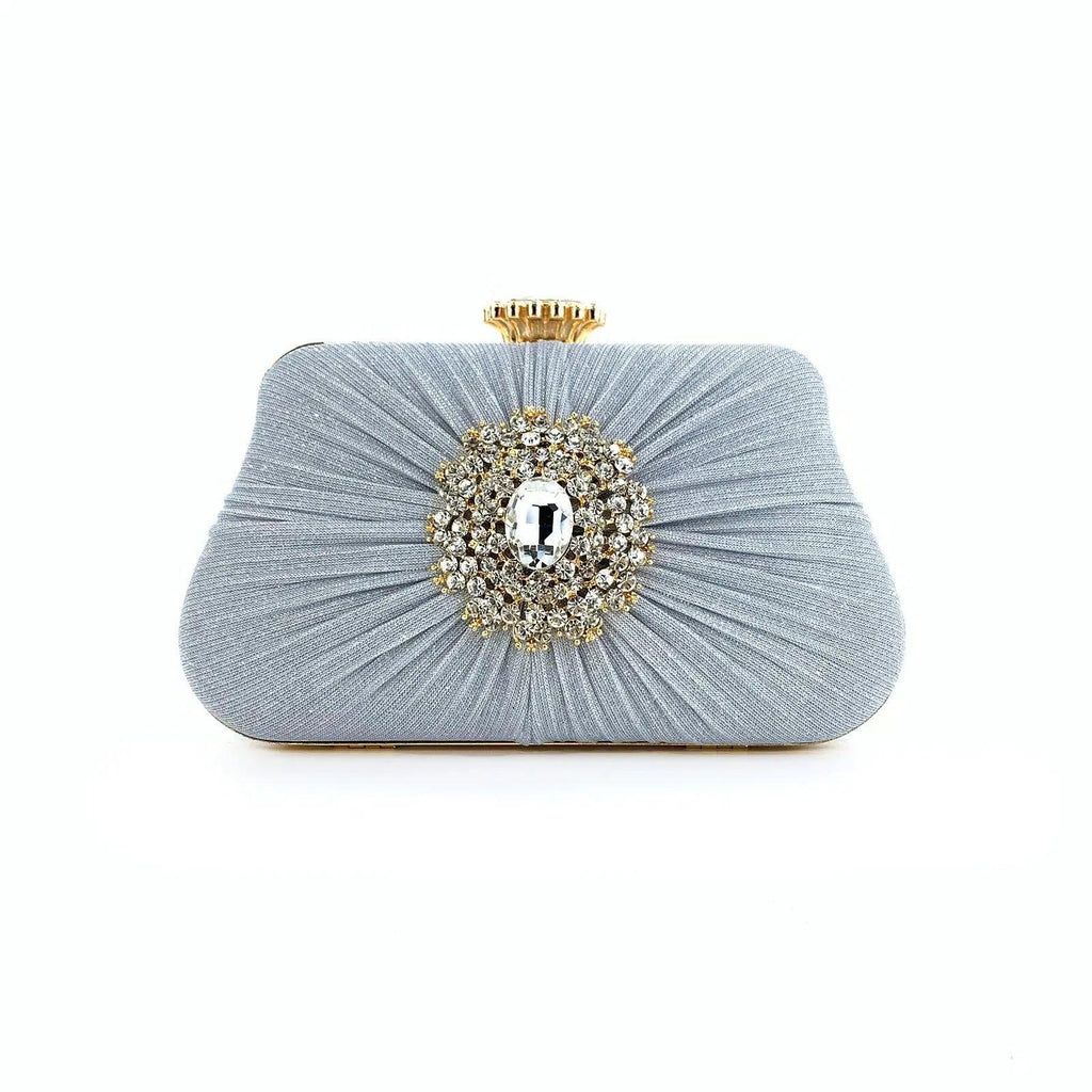 MAC033 Women's Pleated Craft Rhinestone Bag - SJB-DIAMOND ELITES