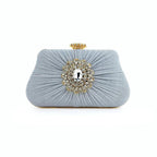 MAC033 Women's Pleated Craft Rhinestone Bag - SJB-DIAMOND ELITES