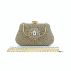 MAC033 Women's Pleated Craft Rhinestone Bag - SJB-DIAMOND ELITES
