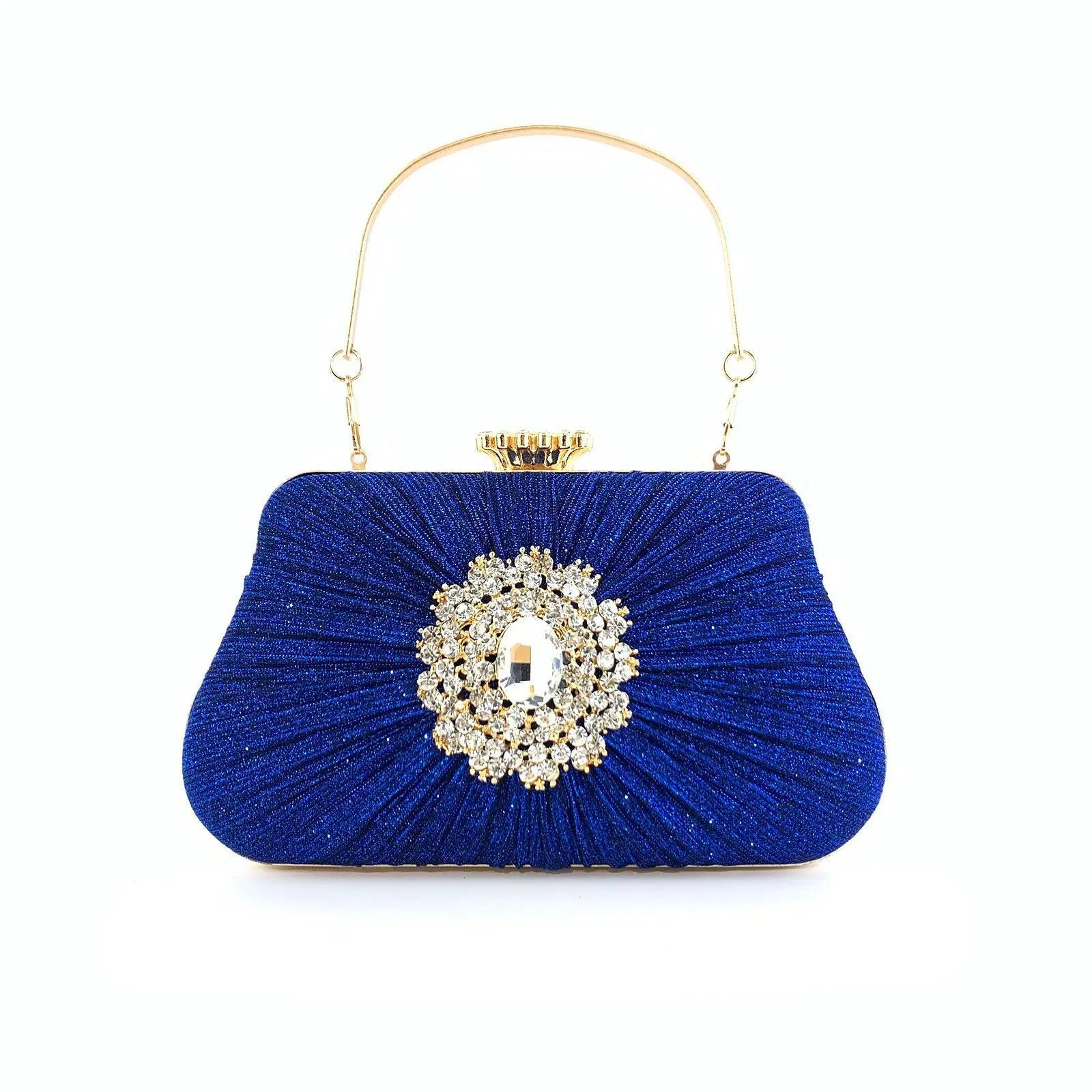 MAC033 Women's Pleated Craft Rhinestone Bag - SJB-DIAMOND ELITES