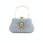 MAC033 Women's Pleated Craft Rhinestone Bag - SJB-DIAMOND ELITES