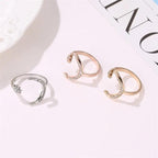 MAC035 Cubic Zirconia Moon and Star Open Band Ring Mariam's Collection