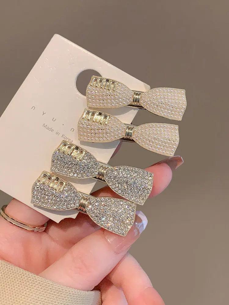 MAC037 Crystal Rhinestone Barrettes Butterfly Pearls Hair Clips Pins - SJB-DIAMOND ELITES