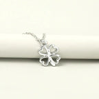 MAC041 Platinum plated Four Leaf Clover Pendant Necklace - SJB-DIAMOND ELITES